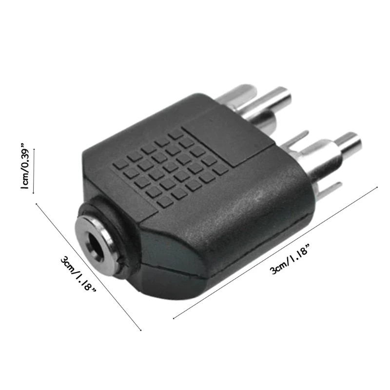 คุณภาพสูง Converter พอร์ต Aux หญิง 3.5 มม. ถึง 2RCA อะแดปเตอร์ชายชุด Dropship