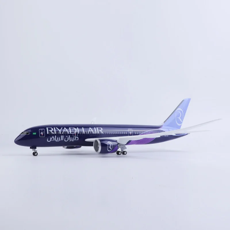 Escala 1:130 Riyadh Airlines Boeing 787 Avião com coleção de luz, brinquedos de exibição, presentes, decoração de fãs