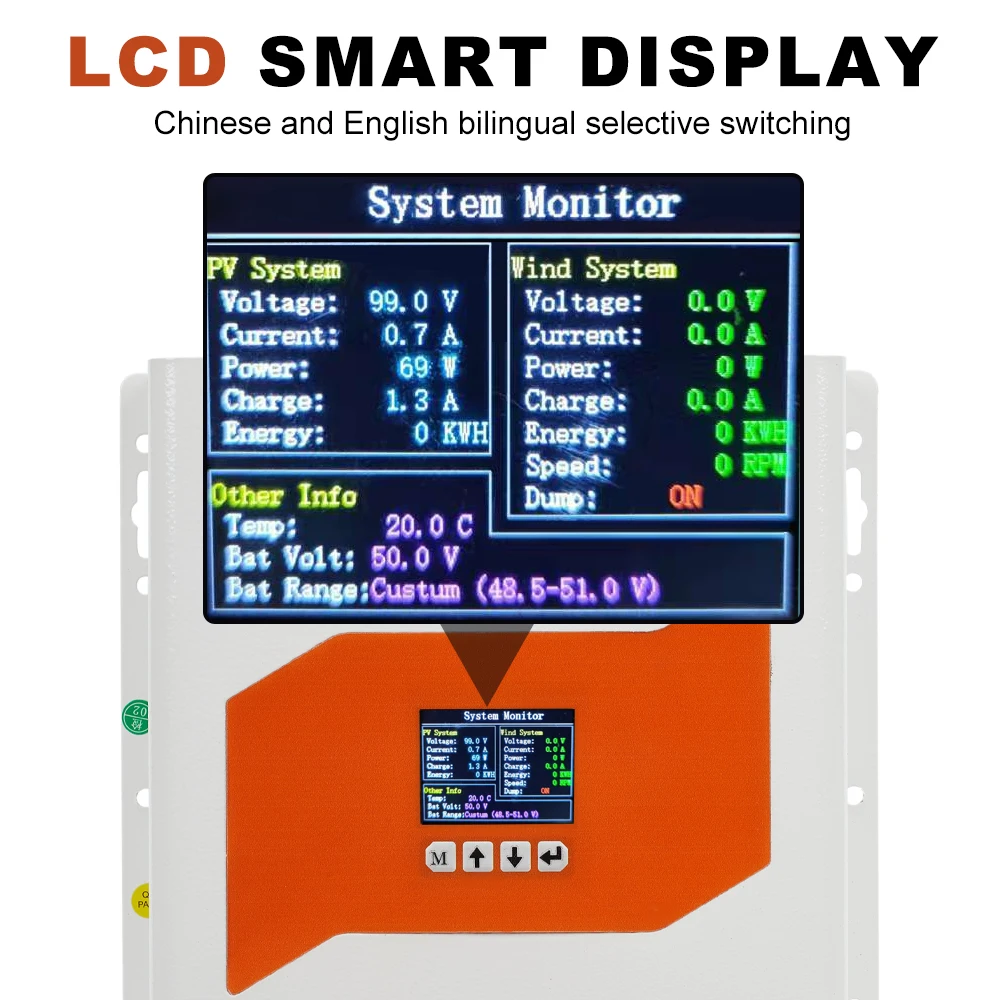 بولندا تسليم سريع 6KW المزدوج MPPT نظام هجين لطاقة الرياح شحن جهاز التحكم بالطاقة الشمسية 12 فولت 24 فولت 48 فولت تعديل تلقائي