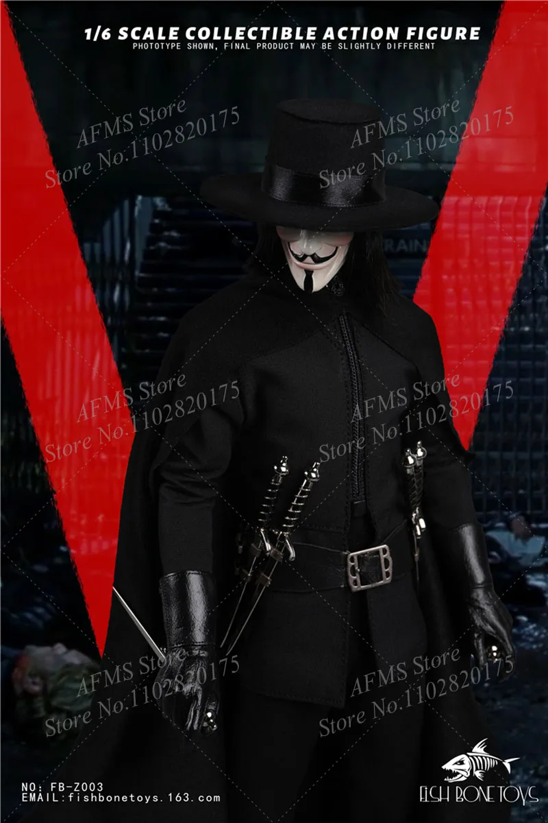 FISH BONETOYS FB-Z003 1/6 Scale Collectible Figure V Vendetta Hugo Weaving  Full Set 12Inch Men Soldier Action Figure Model