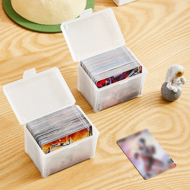 2Pcs Small Semi-Transparent Plastic Cards Cases Folder Matte Flip-Top Jewelry Box Accessories Storage Organize Packaging Boxes