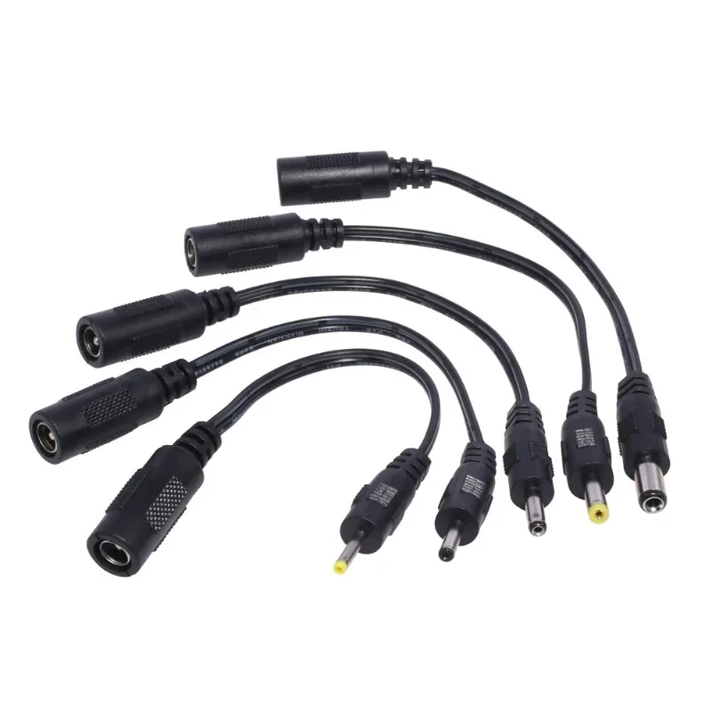 

1X DC Power Cable Male to Female Adapter 5.5 x 2.1 Female to 5.5x2.5mm 3.0x1.1mm 2.5x0.7mm 3.5x1.35mm 4.0x1.7mm Male Connector