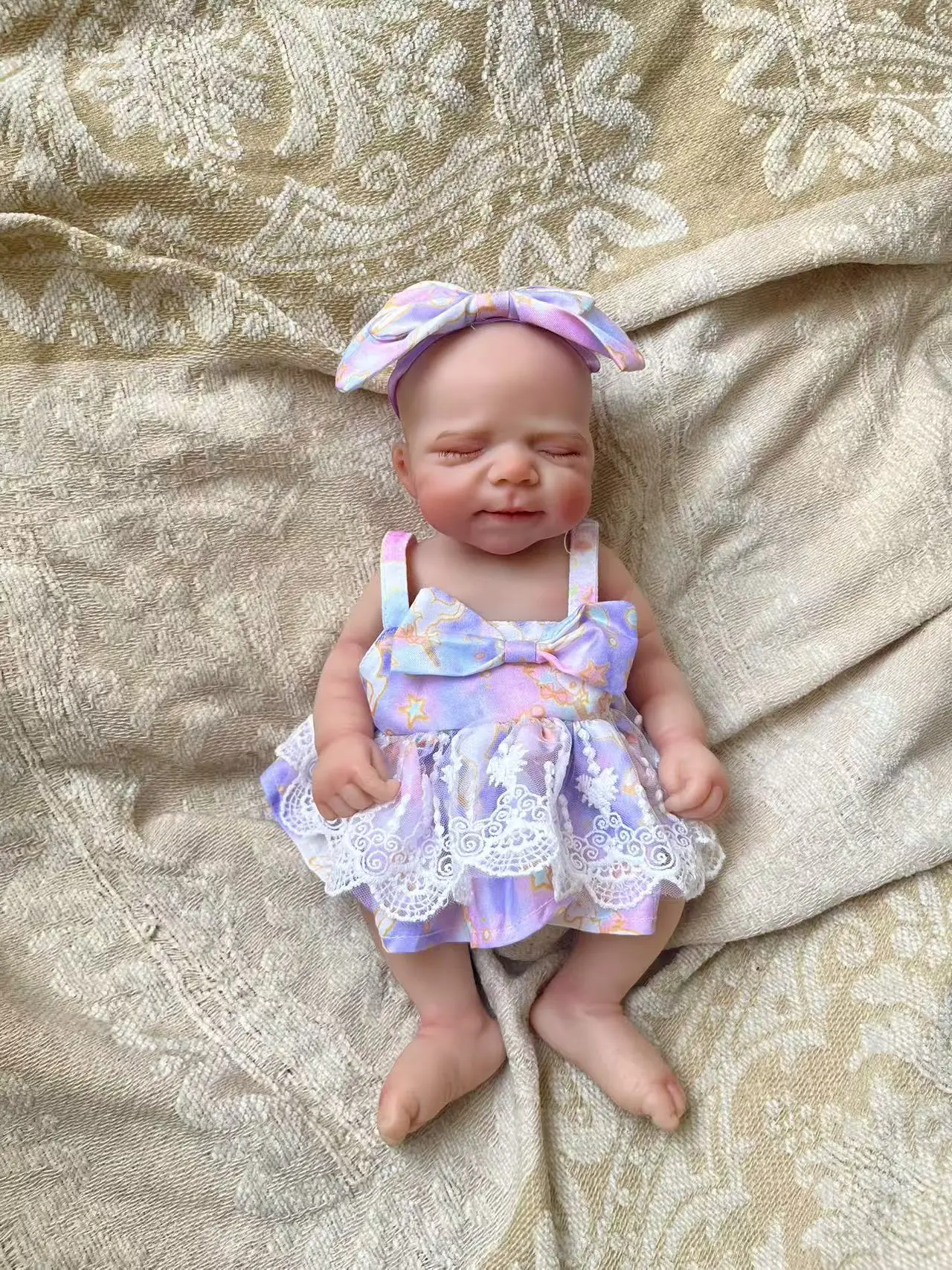 12-calowa Super Miękka Silikonowa Lalka Reborn Pascale Elastyczna, Gniotliwa Lalka Noworodek Śpiący Dziecięce Usta mogą się otwierać Prezent Zabawki