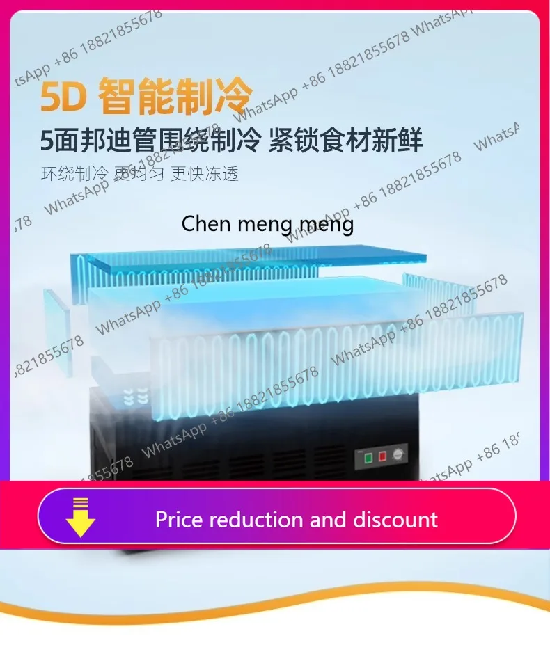 

Freezer Commercial BBQ Fried skewers Fresh-keeping Cabinet Horizontal Freezing Display Skewers A La Carte Freezer