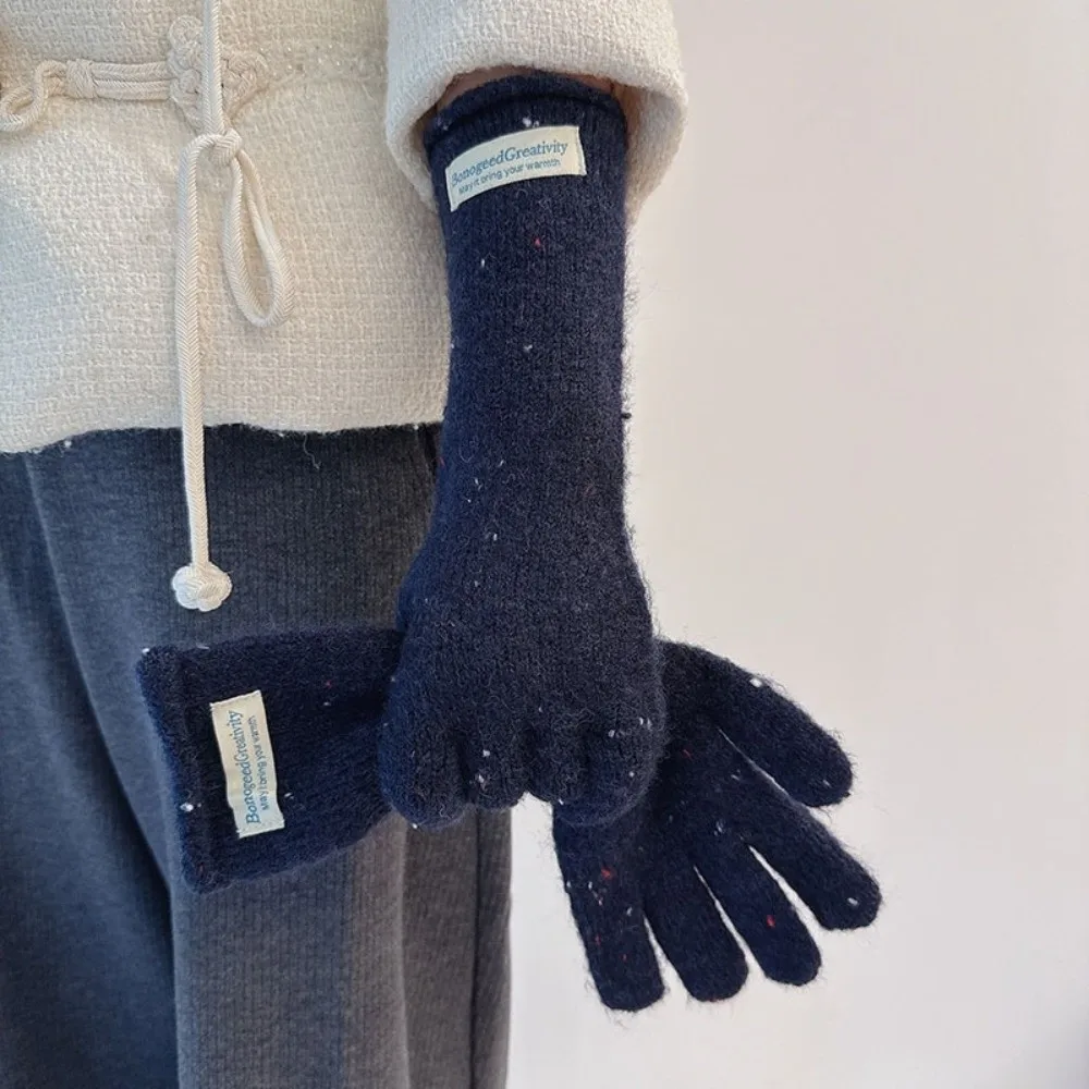 Versatile Knitted Gloves Warm Cold-Proof Separate Finger Gloves Dot Pattern Touchscreen-enabled Winter Gloves