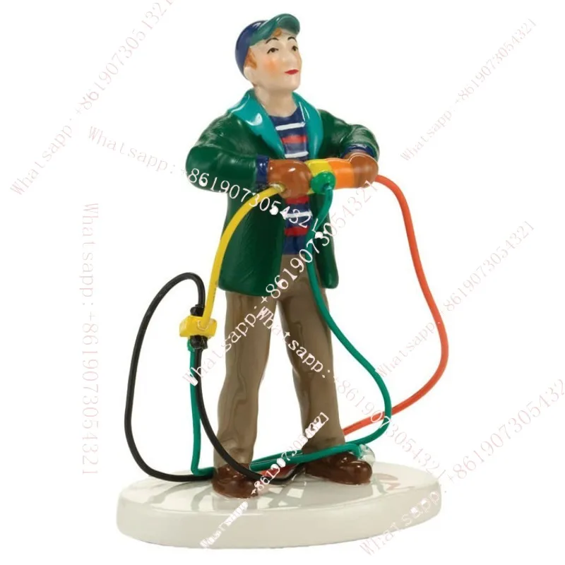 

Рождественская кукла-снеговик Рождественское украшение ручной работы Садовый орнамент Сельский вид на улицу украшение из смолы