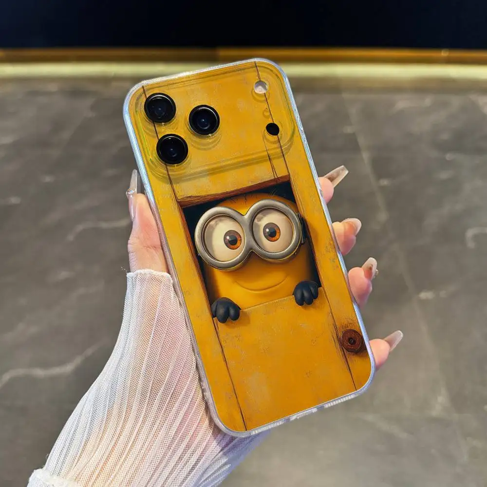 C-desenho animado fofo m-minions-s capa de telefone para iphone 17,16,15,14,13,12,11 pro, max, plus, x,xs, xr, se4, e mini capa macia transparente