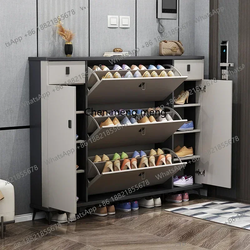 h178Minimalist Doorway Shoe Cabinet Layered Dust Proof Display Storage Shoe Rack Organizer Wooden Mueble Sapateira Modern Furnit