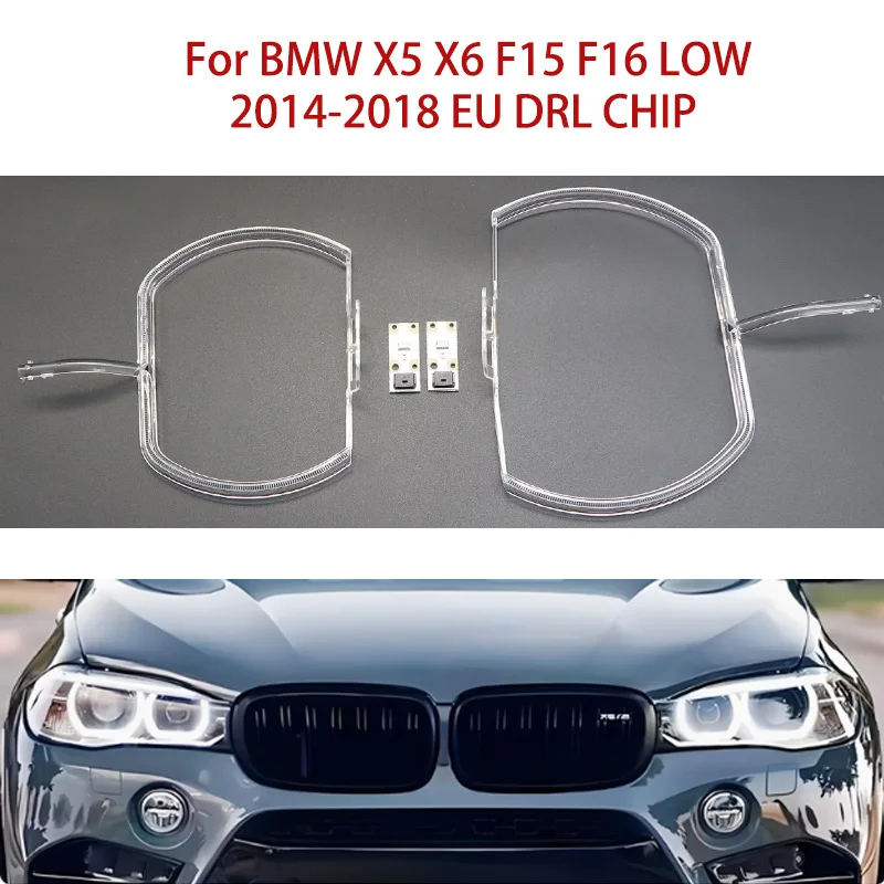 

Дневные ходовые огни белого света для BMW X5 X6 F15 F16 2014-2018 LOW European Angel Eye Ballast Car DRL CHIP Conduit Strip