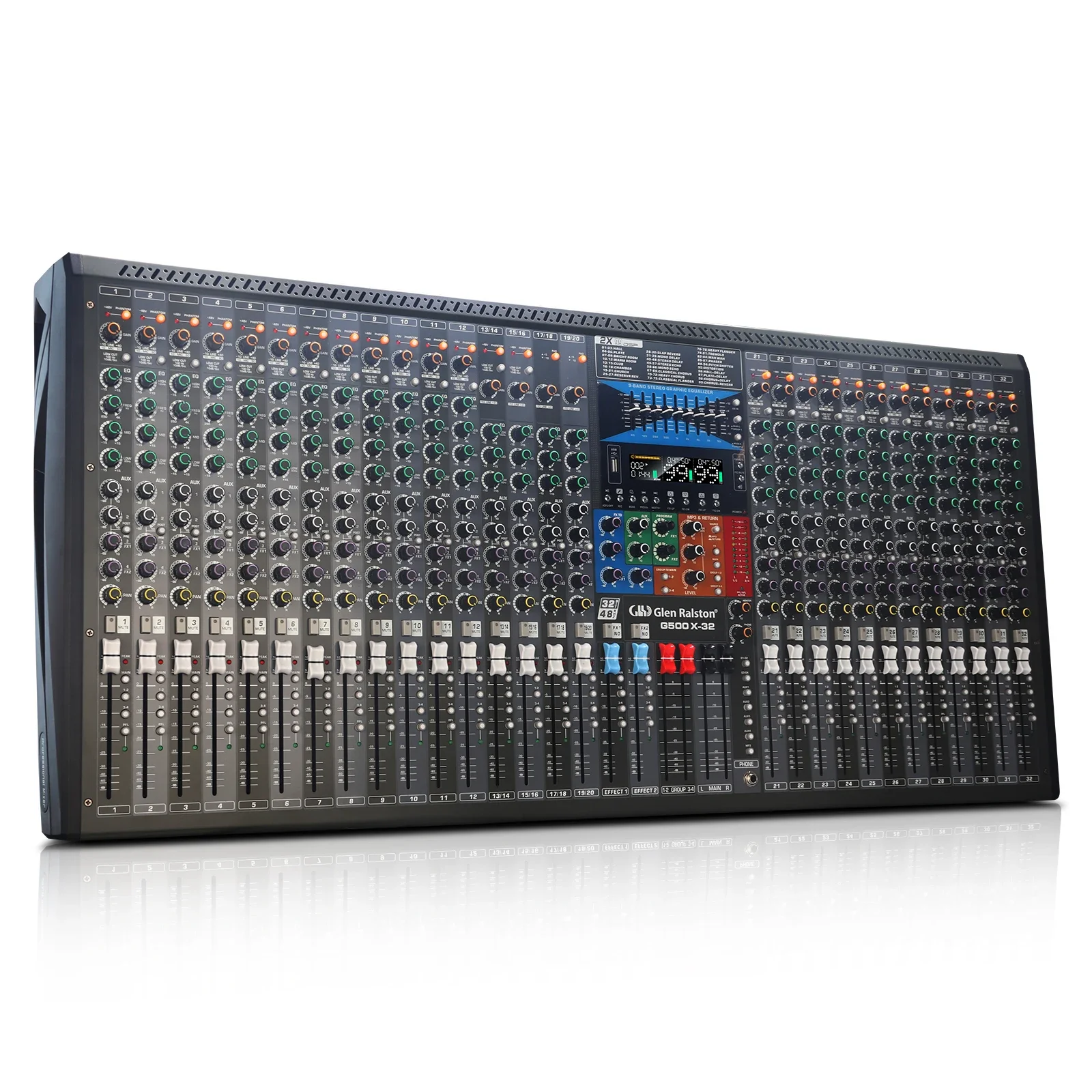 G500X-32channels Professional Audio Console Mixer With Double 99 Digital Effects 4 Group USB Recording Bluetooth Performance