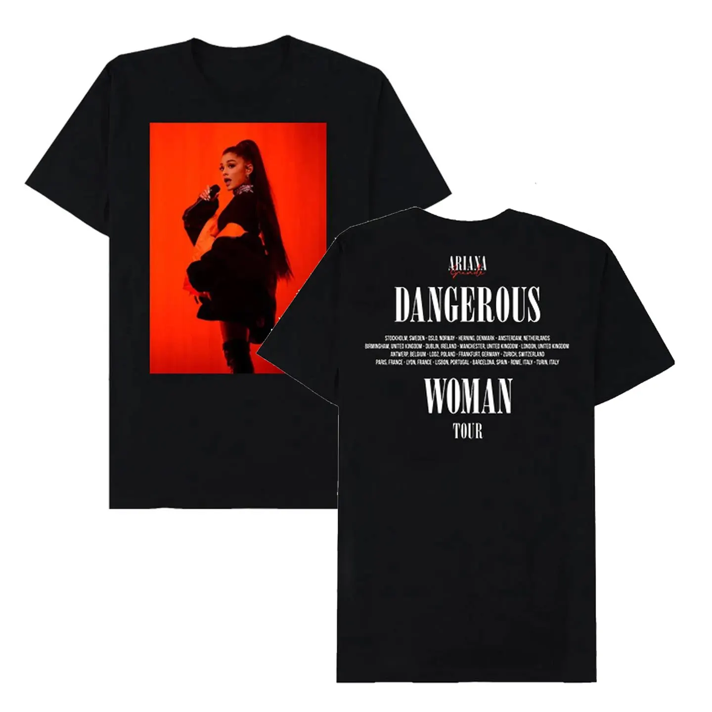 2026 Summer Ariana Grande American Pop Rock Female Singer Cotton Summer T-shirt Short Sleeve