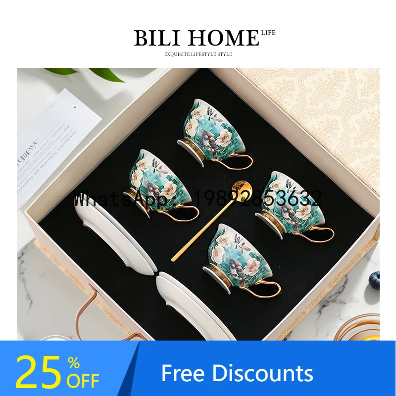YFY Coffee Cup High-End Luxury Afternoon Tea Tea Brewing Exquisite Luxurious Glass Pot High-End Gift Box Set