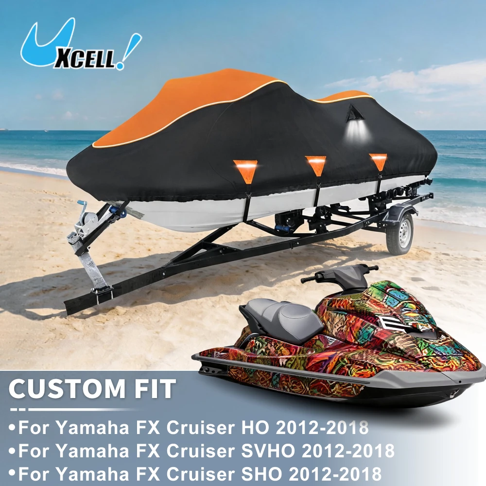 Uxcell Waterproof Yacht Cover For Jet Ski Cover 420D Anti-UV Cover For Yamaha FX Cruiser HO SVHO SHO 2012-2018 Boat Accessories