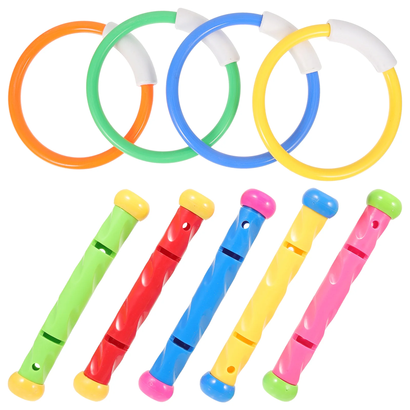 9 Pcs Diving Toys Set Premium Quality Swimming Pool Rings Sticks Kids Ages 4 12 Fun Underwater Training Games Gifts Safe