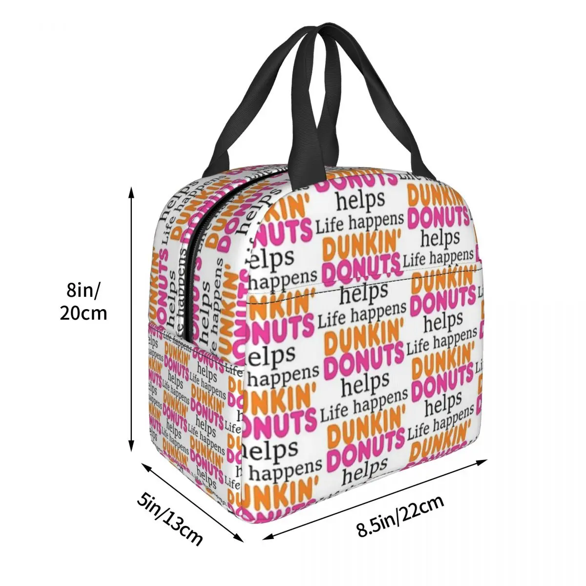 Life Happens... Dunkin Donuts Helps Insulated Lunch Bag for Women Children Leakproof Food Boxes Thermal Lunch Box Tote view 3