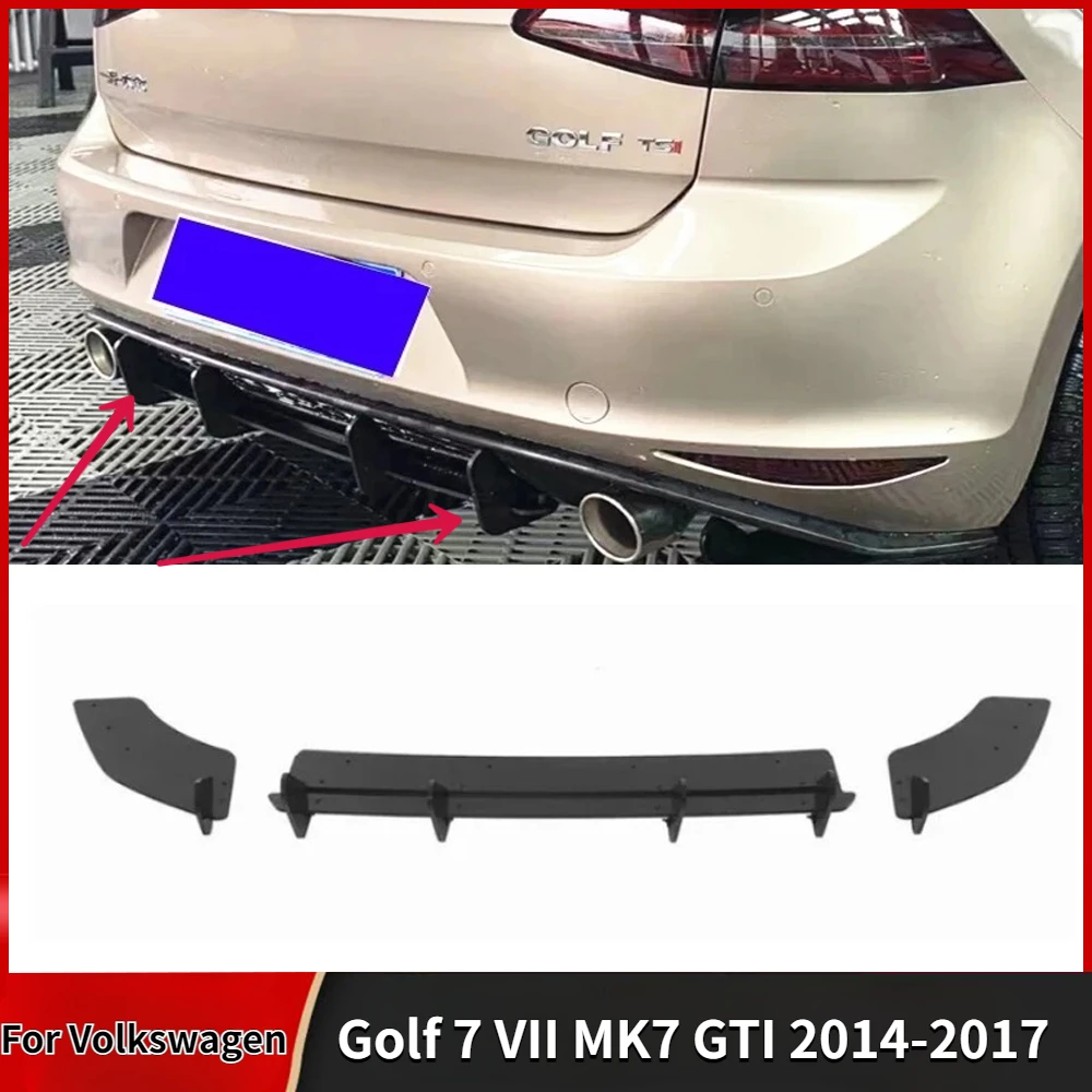 

Car Rear Bumper Diffuser Spoiler Splitter for Volkswagen Golf 7 VII MK7 GTI 2014-2017 Car Rear Lip Diffuser Body Kit Auto Parts