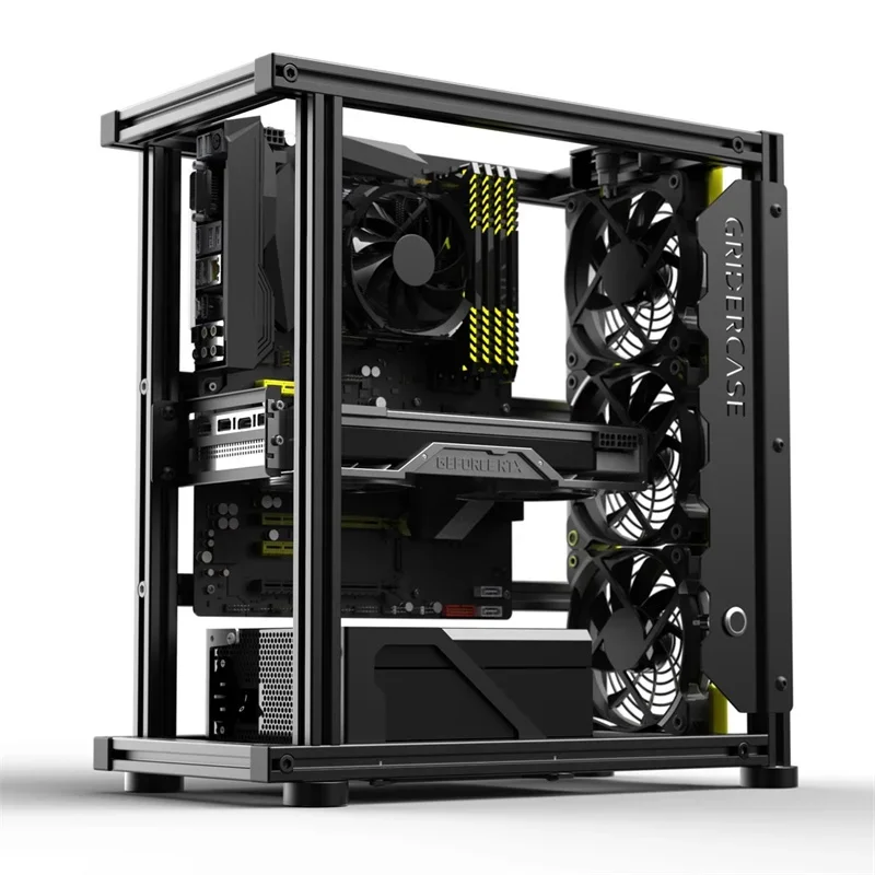 (Enhanced Version) DIY Personality Water-cooled All Aluminum Open Chassis Atx Gaming Chassis