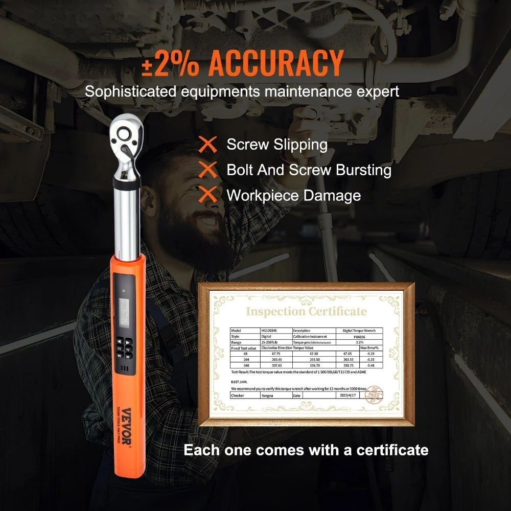 

3/8" Drive Electronic Torque Wrench,Torque Wrench Kit 3.7-37ft.lb/5-50n.m Torque Range Accurate to ±2%,3-Mode Adjustable Torque