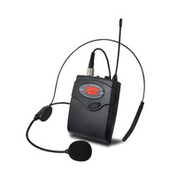 Wireless Microphone Set with Head-Wear + Lavalier Lapel Mics Transmitter Receiver UHF Frequency for Speech Teaching