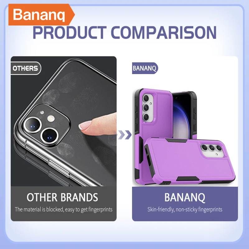 Bananq Shockproof Armor Case For Samsung S23 S22 S21 Ultra Plus Cover For Galaxy A05 A05S A25 A15 A14 4G A35 A55 A34 A54 5G