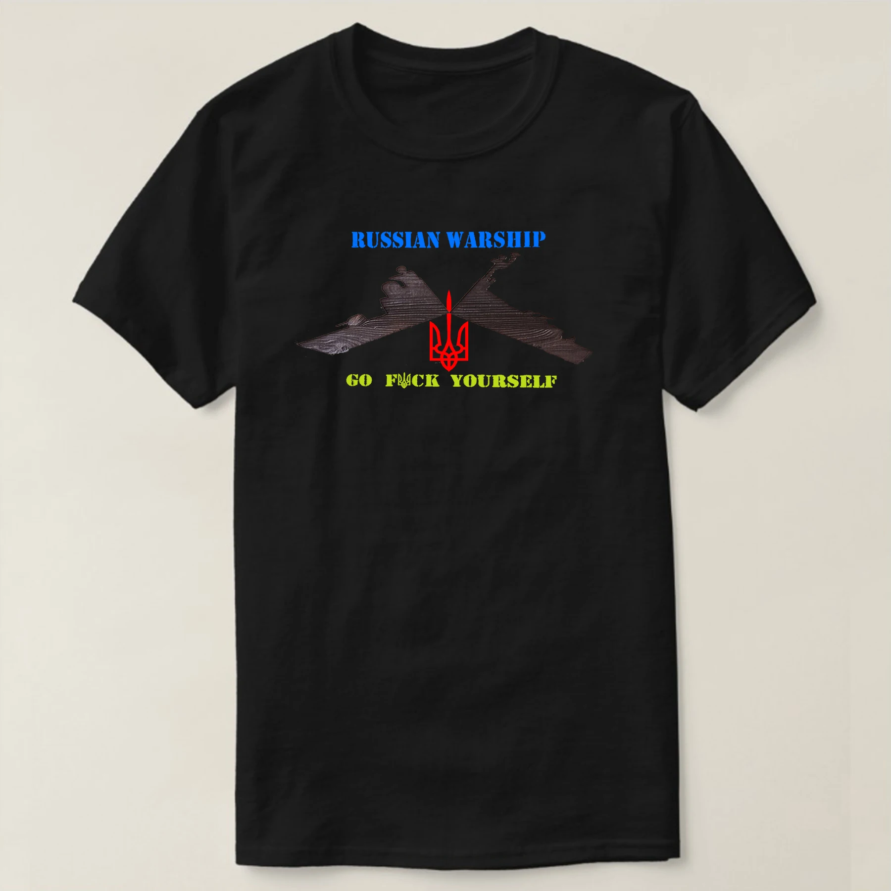 

Middle Finger To The Sunken Russian Warship. Alternative Design T Shirt. 100% Cotton Casual T-shirts Loose Top Size S-3XL