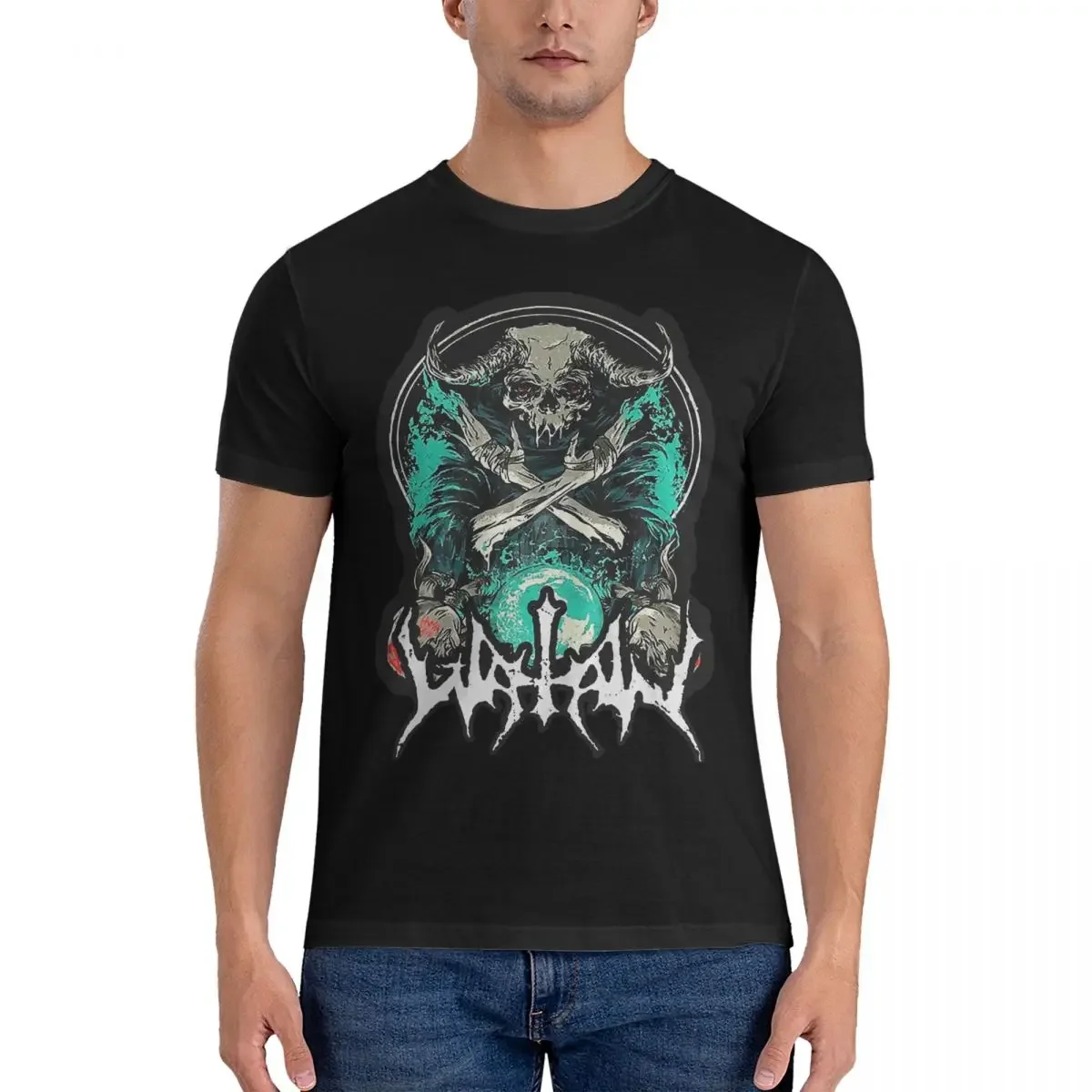 Sweden Heavy Men's T Shirt Watain Funny Tee Shirt Short Sleeve Crewneck T-Shirt 100% Cotton Summer Tops