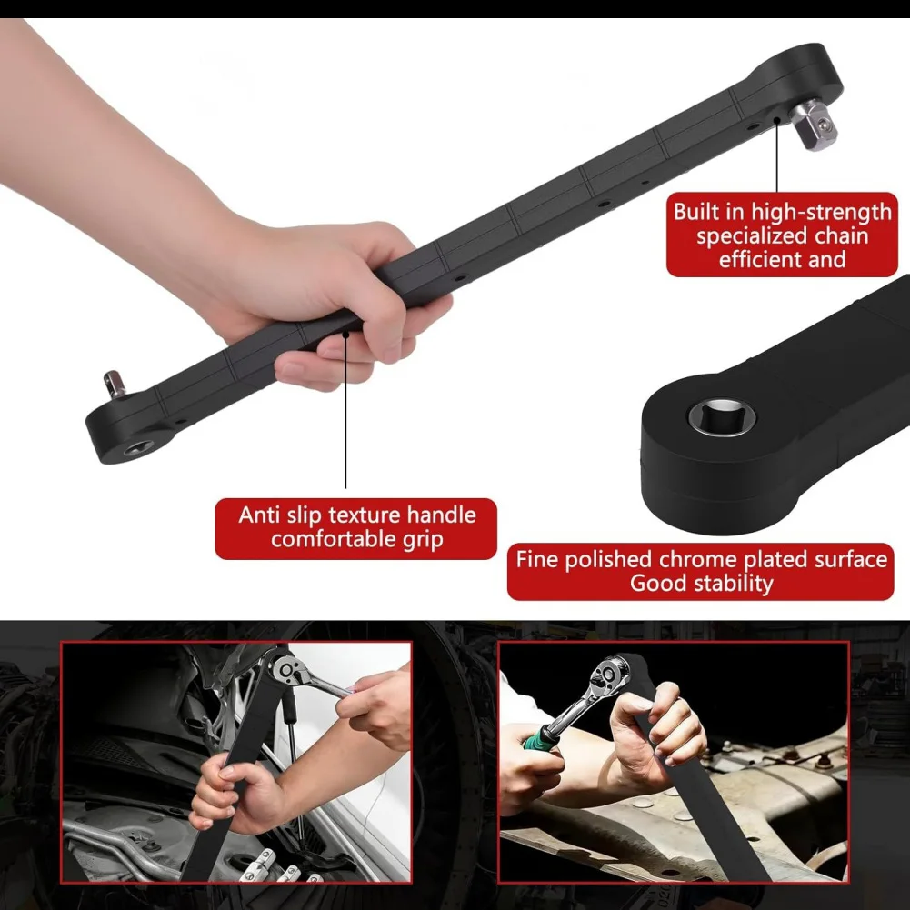 

Offset Extension Wrench Set,3/8" Wrench With 1/4",3/8",1/2" Square Drive For Automotive And Construction Tasks