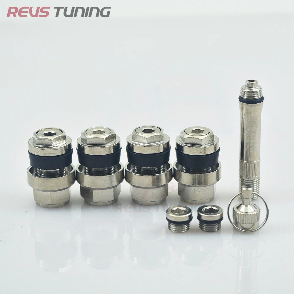 Universal Alloy 4pcs/Set Flush Bolt In Kit Invisible Stealth Car Wheel Tyre Tire Valve Stems Tube Cap