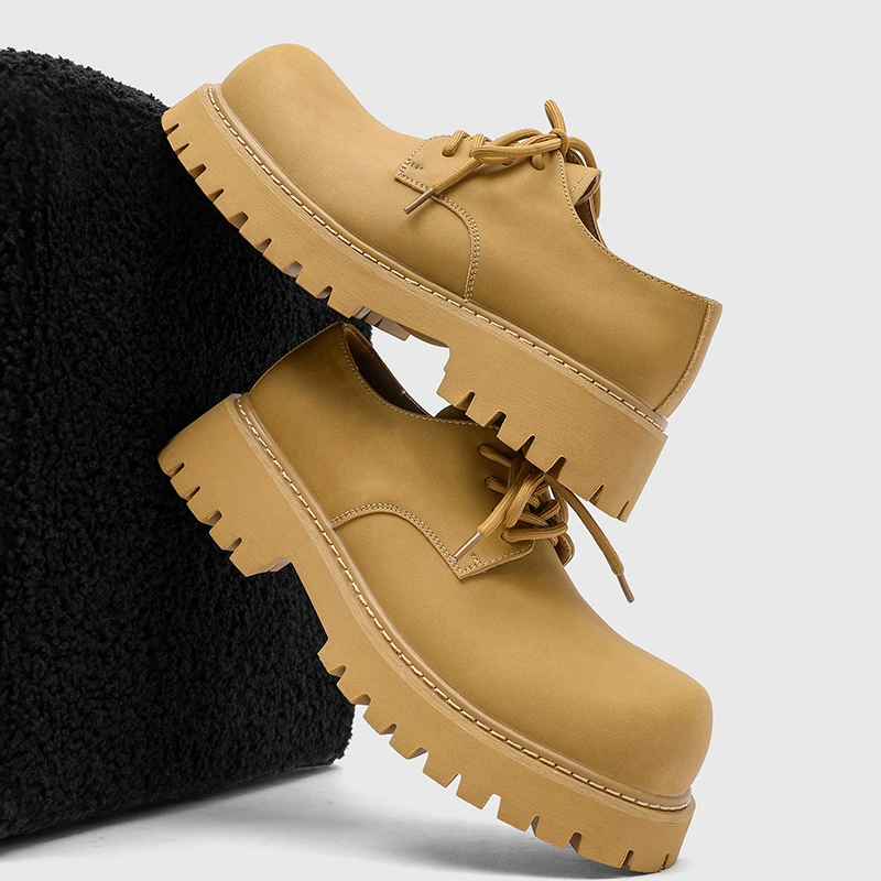 

Повседневная мужская обувь на толстой подошве. Дизайнерские и минималистичные стили. Для отдыха. Бизнес. Повседневная работа или офис. Молодежная обувь дерби. 38–46 лет.