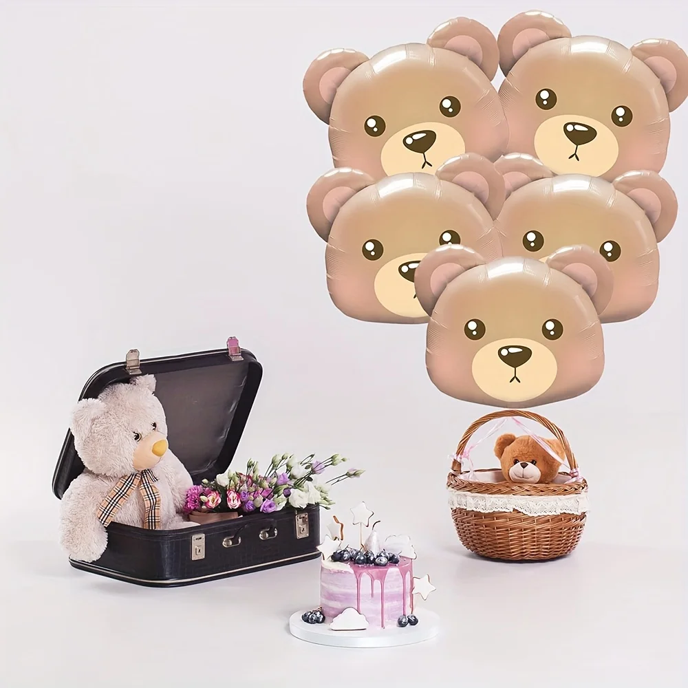 6-Pack of Bear Head Balloons, Bear Head Foil Balloons, Suitable for Birthday Parties, Themed Parties, and Friend Gatherings Decoration - view 2