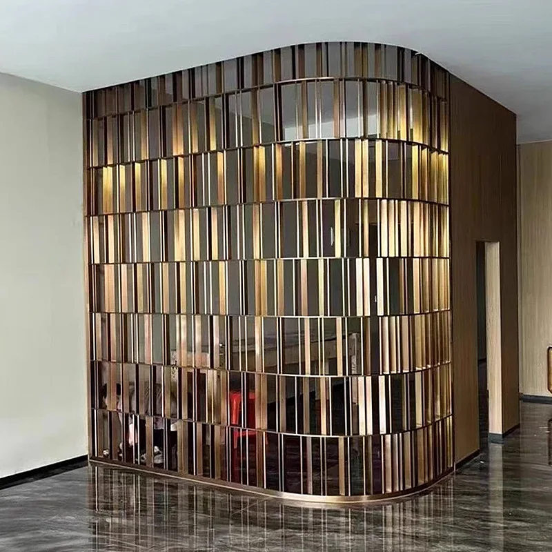 custom.Modern Stainless Steel Room Divider Partition with Screen Tray Cabinet-Waterproof Durable Easy Installation