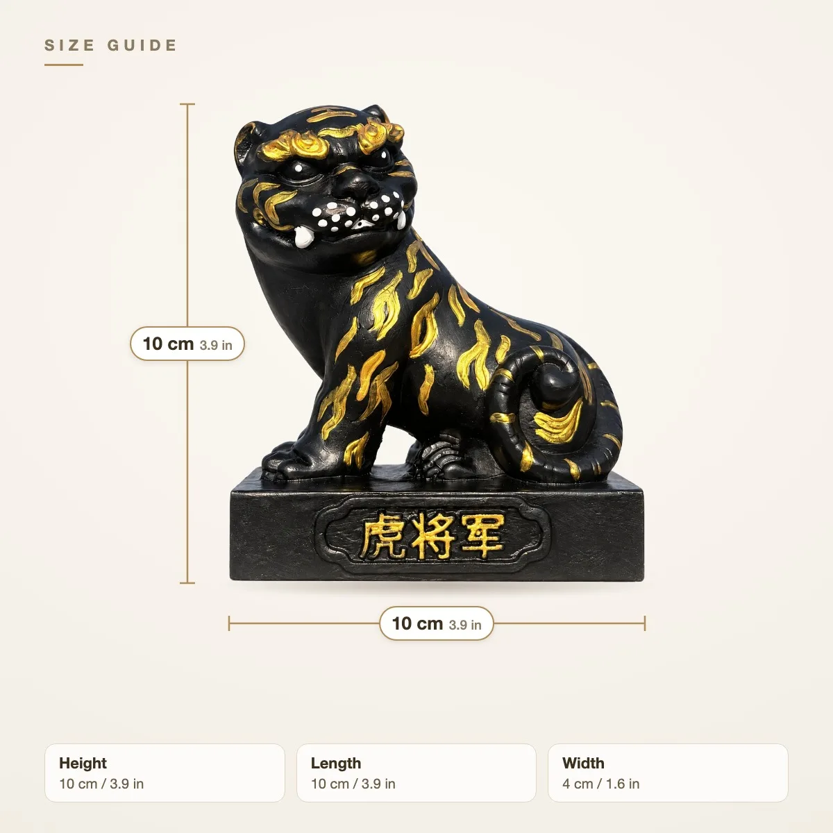 Hand-Carved Hinoki Wood Tiger General Figurine Traditional Chinese Feng Shui Deity Statue for Living Room Office Decor Gift