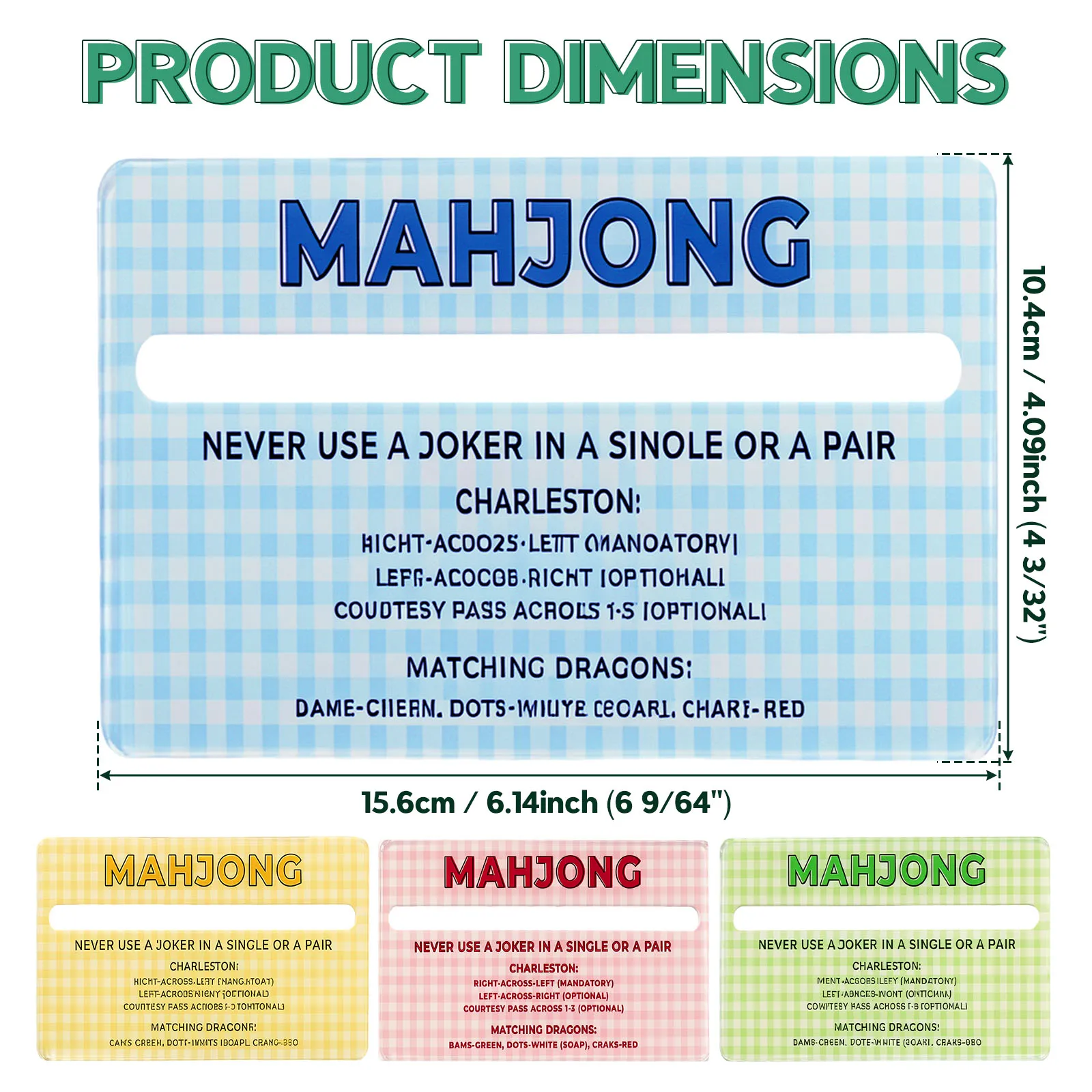 4 Pack Mahjong Line Readers Acrylic Mahjong Line Finders Portable Mahjong Card Line Reader Built in Rules Mahjong Accessories