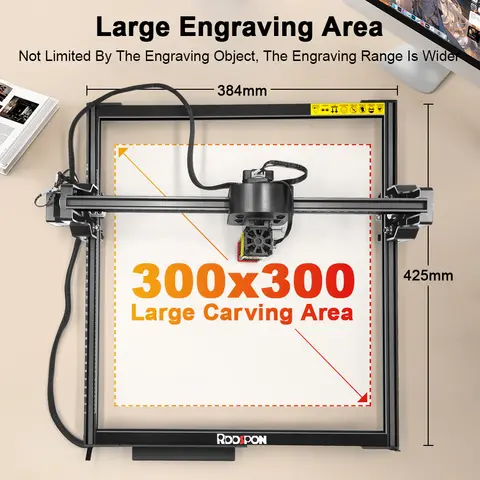 RDDSPON Lasergravör 2.5W 7W Optisk Kraft CNC Träfräs Gravyrmaskin Träbearbetning DIY Bärbar Skärare Skrivare 300*300mm 7 best sales CNC-laser - №4
