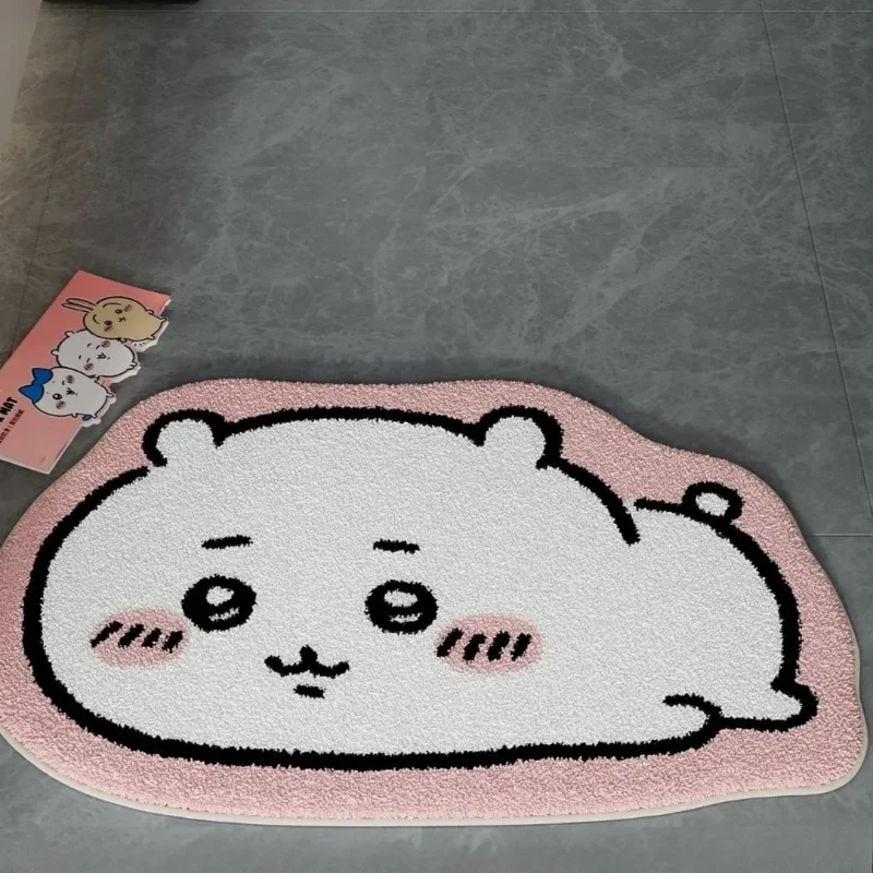 -Chiikawa！！！ Cartoon Rug Anime Hachiware Usagi Plush Floor Mat Bathroom Non-Slip Carpet Car Cushion Soft Living Room Decor- view 3