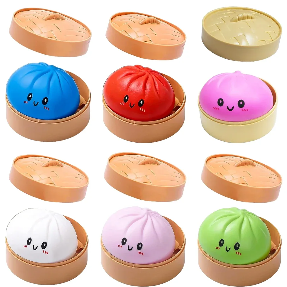 Colorful Dumpling Squishy Blind Box Mysecret Bun Fidget Toy Soft TPR Material Stress Relief Unboxing Surprise Random Style