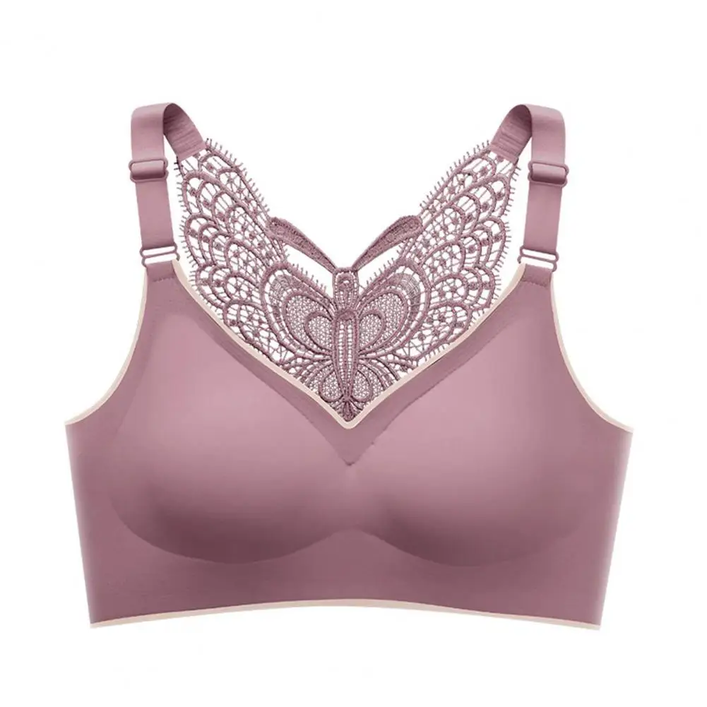 

Hollow Butterflies Pattern Women Bra Seamless Lace Gathering Tank Top Butterfly Beauty Back Bra Push-up Breast Support Brassiere