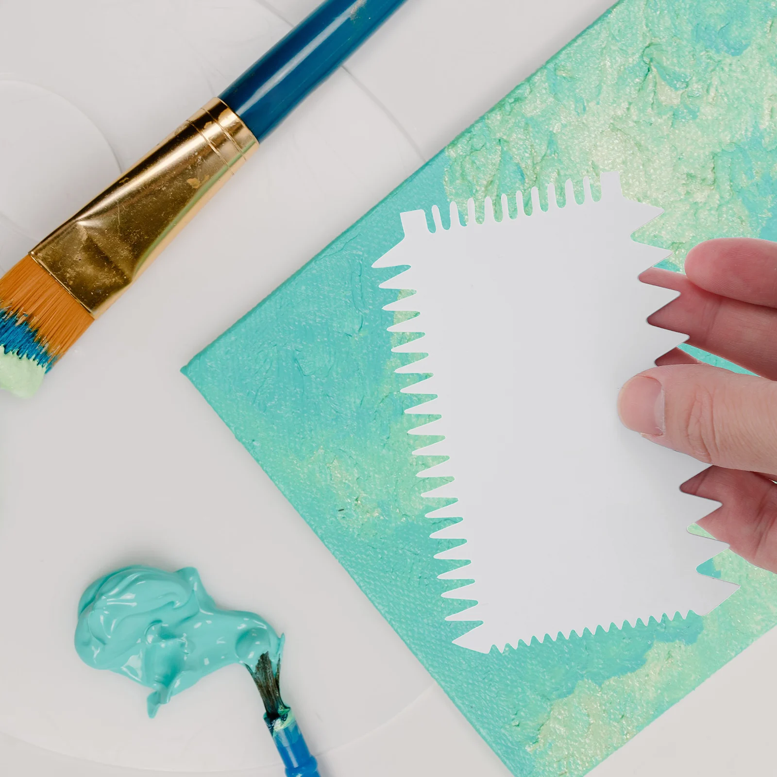 

7 pcs Painting Scrapers Acrylic Diy Tools Art Crafts Wave Design Graffiti Tool Pigment Scraper Art Supplies