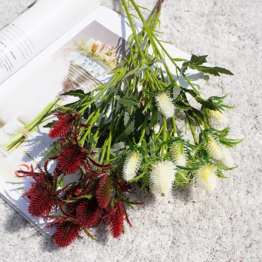 Real Touch Artificial Sea Holly Branch Handmade Exquisite Simulation Sea Holly Flowers Realistic Fake Flowers