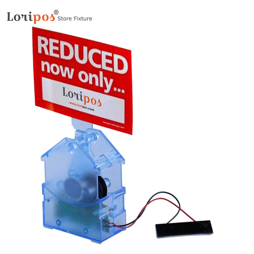 Solar Wobbler Adhesive Sign Holder | Shelf Price Talker | Counter Top Point Of Sale Device Shaking Label Clip | Loripos