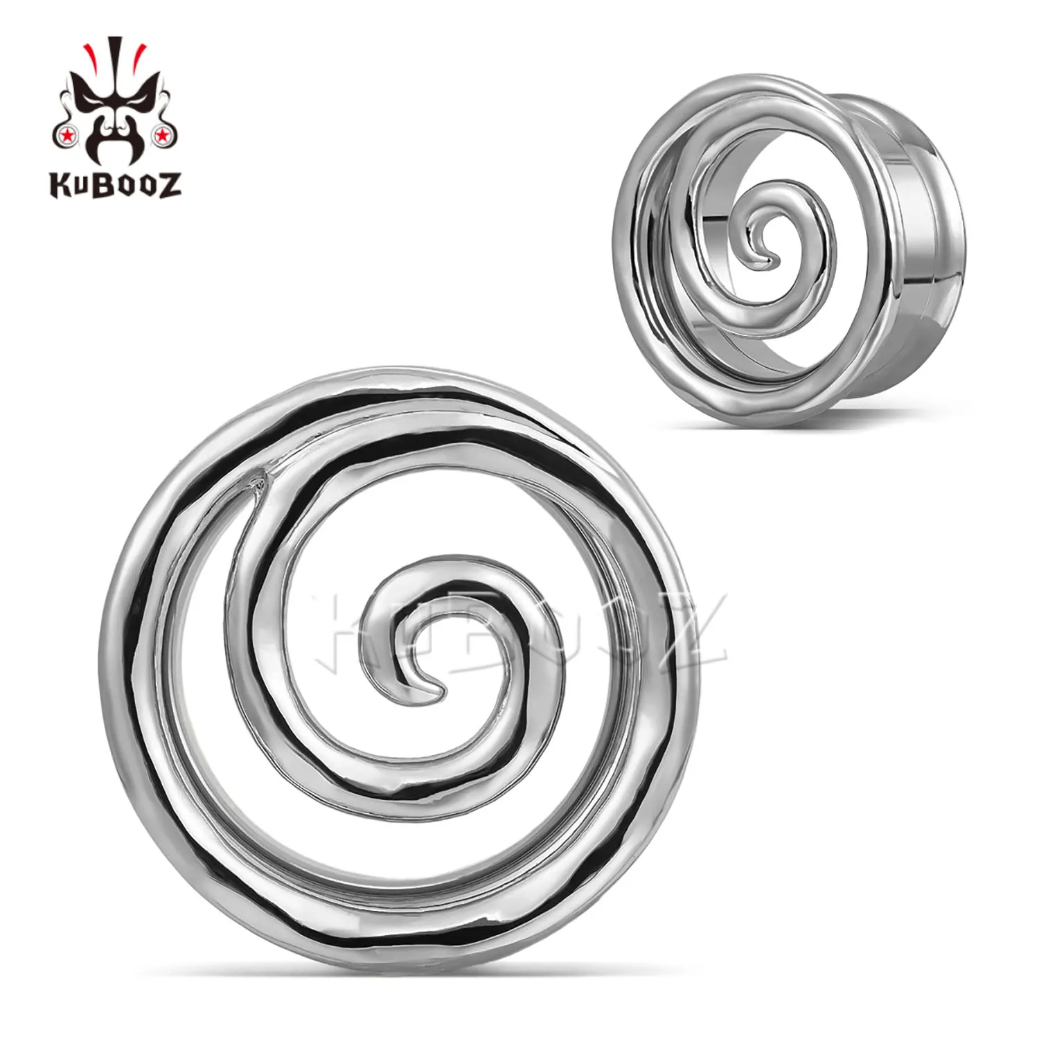 KUBOOZ Unique Snail Shape Ear Tunnel Plug Gauge Stretcher 8-25mm Stainless Steel Ear Expander Unisex Body Piercing Jewelry