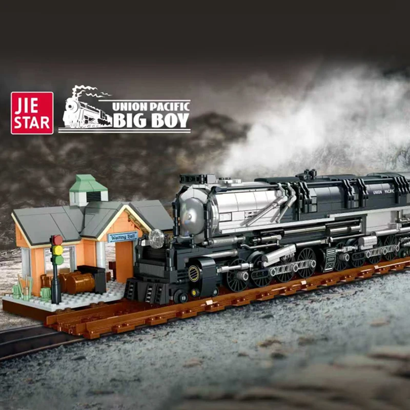 

Техническая модель паровоза Union Pacific Big Boy, конструктор, поезд, кирпичики, креативный подарок для взрослых, 1277 деталей