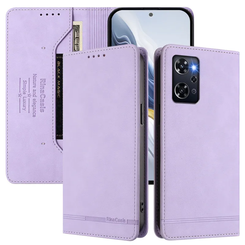 حافظة جلدية ريترو مضادة للسرقة لهاتف OPPO Reno 10 9A 9 8 8T 7 Z 6 Lite 5F 4F 5 4 Pro 5G غطاء هاتف بطاقة بمشبك مغناطيسي