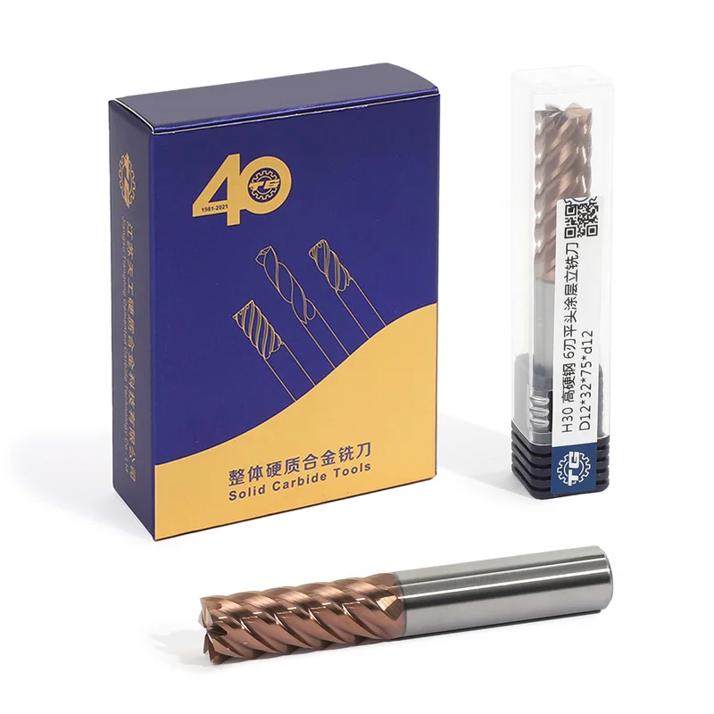 TG H30 + -S6/6 Фреза с плоской головкой и пазковым покрытием Высокоскоростной инструмент для обработки стали и высокой закалки H30 + Series
