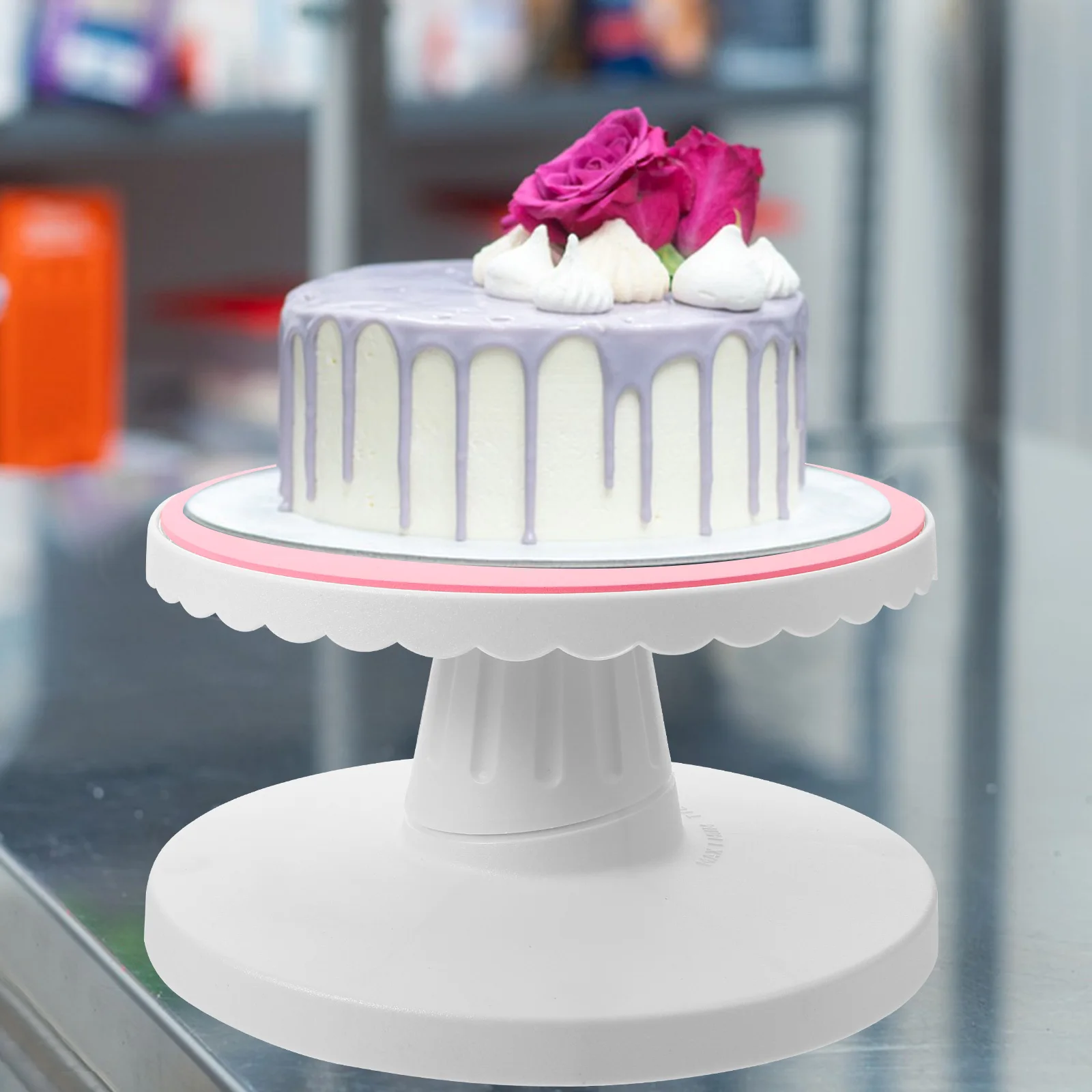 

Plastic Turntable For Decorating Smooth Rotating Manual Non-Skid Baking Utensil Decorating Revolving Stand For Making Baking