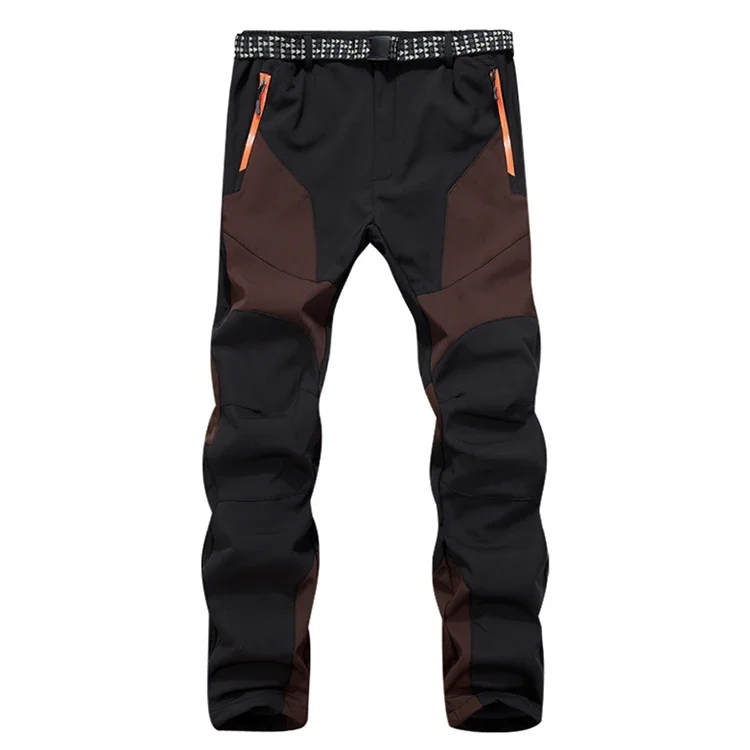 Camping Hiking Pants Working Men Winter Warm Waterproof High-Density Fleece Lining Outdoor Sport Trekking Ski Trousers