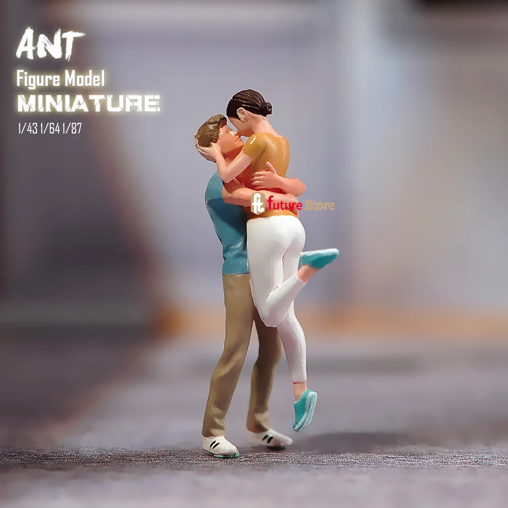 ANT Resin 3D Print 1/87 1/64 1/43Sweet Kissing CoupleDiorama Figure Model Miniature Creative PhotographyCars Vehicles Toys