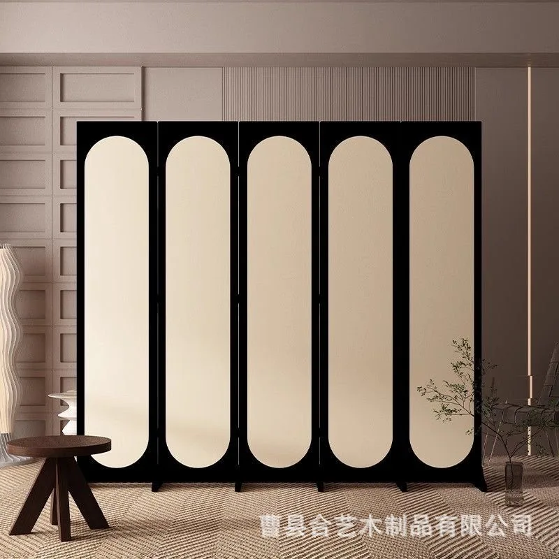 French screen partition living room folding mobile office bedroom shelter household simple room small apartment decoration