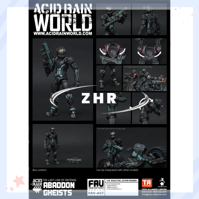 متوفر في المخزون حمض حرب المطر FAV-A57 Abaddon Ghists المنقولة الجندي نموذج عمل الشكل لعبة جمع هدية #2