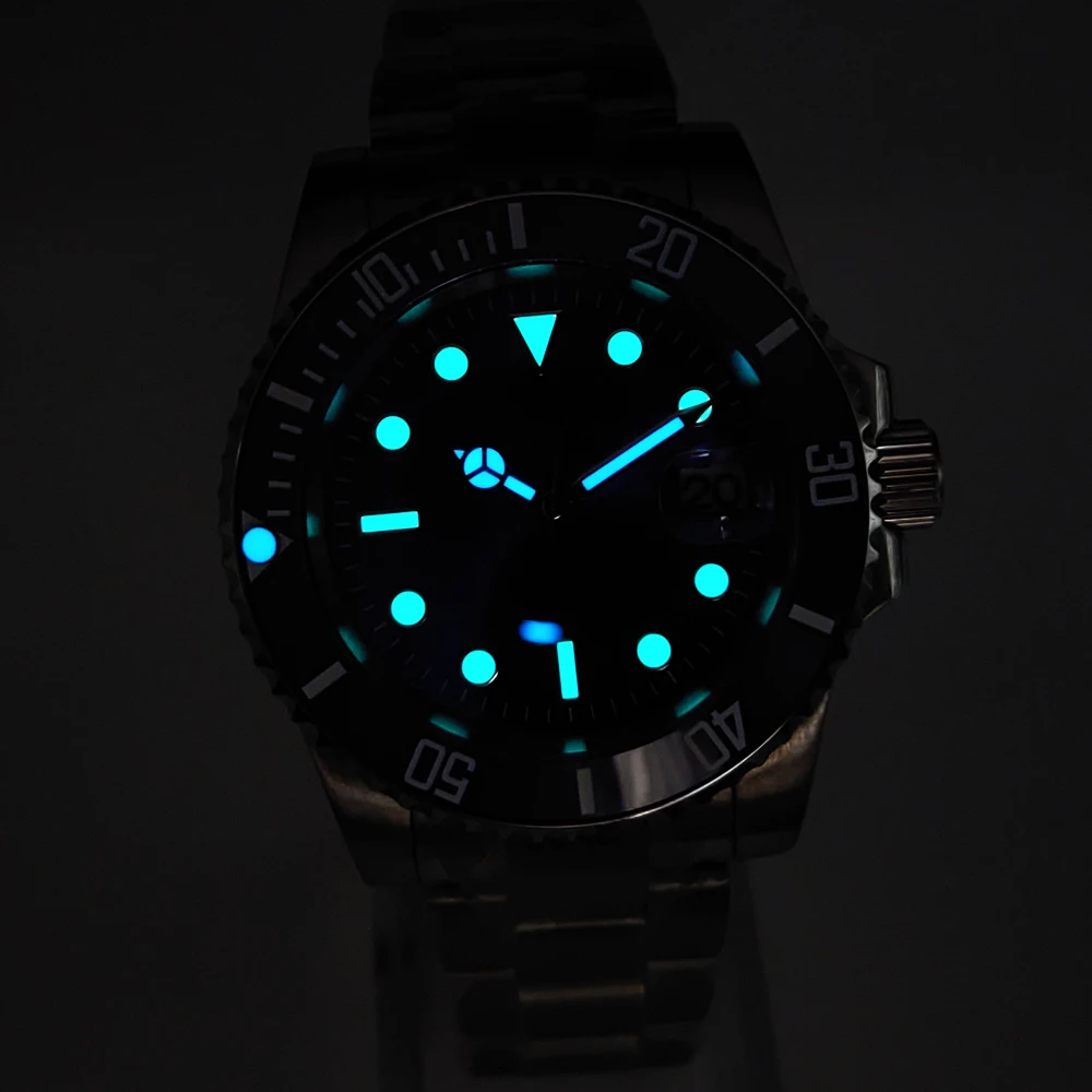 Luxury 40mm Aseptic Dial Ultra Bright Luminous Waterproof Men\'s Watch Automatic Mechanical Watch Oyster Strap